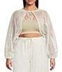 Lucy Paris Plus Dual Reversible Crochet Top, Color:Beige - Image 3