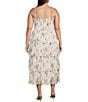 Lucy Paris Plus Floral Print Ruffle Tiered Midi Dress, Color:Ivory Floral - Image 2
