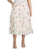 Lucy Paris Plus Olivia Tiered Floral Midi Skirt, Color:Ivory Floral - Image 1