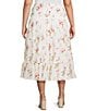 Lucy Paris Plus Olivia Tiered Floral Midi Skirt, Color:Ivory Floral - Image 2