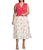 Lucy Paris Plus Olivia Tiered Floral Midi Skirt, Color:Ivory Floral - Image 3