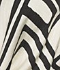 Lucy Paris Plus Rue Button Down Tie Front Printed Coordinating Blouse, Color:Cream Black - Image 4