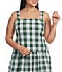 Lucy Paris Plus Size Annie Gingham Print Square Neck Sleeveless Coordinating Crop Tank Top - Image 1