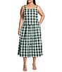 Lucy Paris Plus Size Annie Gingham Print Square Neck Sleeveless Coordinating Crop Tank Top - Image 3