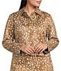 Lucy Paris Plus Size Bambi Printed Collared Long Sleeve Button Front Coordinating Suede Jacket - Image 1