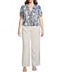Lucy Paris Plus Size Bea Short-Sleeve Printed Ruffled Top, Color:Blue - Image 3