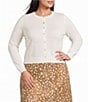 Lucy Paris Plus Size Betsy Round Neck Long Sleeve Button Front Knit Cardigan - Image 1