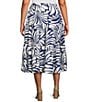 Lucy Paris Plus Size Bloom A-Line Coordinating Midi Skirt, Color:Navy/White - Image 2
