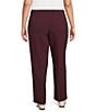 Lucy Paris Plus Size Diane Straight Leg Pull-On Pants, Color:Burgundy - Image 2