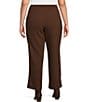 Lucy Paris Plus Size Diane Straight Leg Pull-On Pants, Color:Brown - Image 2