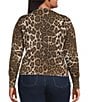 Lucy Paris Plus Size Didi Leopard Print Round Neck Long Sleeve Button Front Cardigan - Image 2
