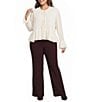 Lucy Paris Plus Size Donna Round Neck Tie Front Long Sleeve Top - Image 3