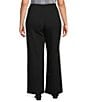 Lucy Paris Plus Size Double Knit Wide Leg Pants, Color:Black - Image 2