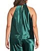 Lucy Paris Plus Size Faith Satin Scarf Halter Neck Sleeveless Top - Image 2