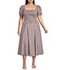 Lucy Paris Plus Size Hope Gingham Print A-Line Coordinating Midi Skirt - Image 3