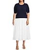 Lucy Paris Plus Size Junia Pleated Midi Skirt, Color:White - Image 3