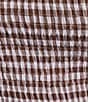 Lucy Paris Plus Size Kit Gingham Print Square Neck Short Sleeve Smocked Coordinating Top - Image 4
