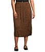 Lucy Paris Plus Size Lalisa Crinkled Midi Skirt, Color:Bronze - Image 1