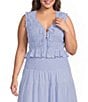 Lucy Paris Plus Size Livia Smocked V-Neck Sleeveless Coordinating Tank Top - Image 1