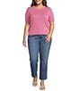 Lucy Paris Plus Size Maci Scoop Neck Short Sleeve Top - Image 3