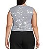 Lucy Paris Plus Size Michelle Sequin Midi Top, Color:Silver - Image 2