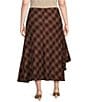 Lucy Paris Plus Size Mikey Plaid Printed Asymmetric Hem Midi Skirt - Image 2