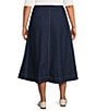Lucy Paris Plus Size Nula Denim Fit And Flare Midi Skirt, Color:Dark Blue - Image 2