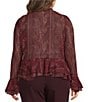 Lucy Paris Plus Size Paisley Print Ruffle V-Neck Long Sleeve Top - Image 2