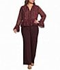 Lucy Paris Plus Size Paisley Print Ruffle V-Neck Long Sleeve Top - Image 3