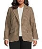 Lucy Paris Plus Size Selma Fit & Flare Plaid Blazer, Color:Multi - Image 1