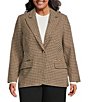 Lucy Paris Plus Size Selma Fit & Flare Plaid Blazer, Color:Multi - Image 2