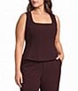 Lucy Paris Plus Size Square Neck Sleeveless Peplum Top - Image 1