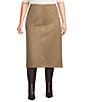 Lucy Paris Plus Size Trip Faux Suede Midi Skirt, Color:Taupe - Image 1