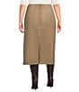 Lucy Paris Plus Size Trip Faux Suede Midi Skirt, Color:Taupe - Image 2