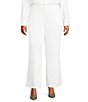 Lucy Paris Plus Size Valli Wide Leg Flat Front Pants, Color:White - Image 1