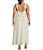 Lucy Paris Plus Sutton Halter Beaded V-Neck Shift Dress, Color:Ivory - Image 2