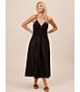 Color:Black - Image 4 - Posey Mix Media V Neck Sleeveless Dress