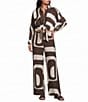 Lucy Paris Rue Geometric Printed Wide Leg Coordinating Pants - Image 3