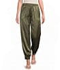 Lucy Paris Sam Bubble Hem Pull On Satin Pants - Image 1