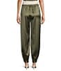 Lucy Paris Sam Bubble Hem Pull On Satin Pants - Image 2