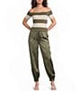 Lucy Paris Sam Bubble Hem Pull On Satin Pants - Image 3