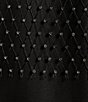 Color:Black - Image 3 - Satin Sequin Bead Long Sleeve Overlay Mini Dress