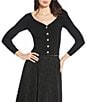 Lucy Paris Scout V-Neck Long Sleeves Button Front Knit Cardigan, Color:Black - Image 1