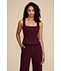Lucy Paris Square Neck Sleeveless Coordinating Peplum Top - Image 5