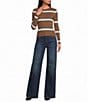 Lucy Paris Striped Crew Neck Long Sleeve Sweater Knit Top - Image 3