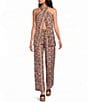 Lucy Paris Teala Printed Halter Neck Sleeveless Wrap Over Coordinating Top - Image 3