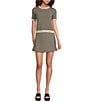 Lucy Paris Warren Coordinating Printed Crew Neck Short Sleeve Top, Color:Black Tan - Image 3