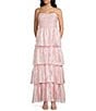 Lulus Bella Taffeta Tiered Sweetheart Strapless Neck Maxi Dress - Image 1