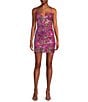 Lulus Iridescent Sequin Lace Up Mini Dress, Color:Pink - Image 1