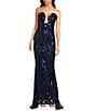 Lulus Mystic Strapless Macy Sequin Mermaid Long Dress, Color:Navy - Image 1